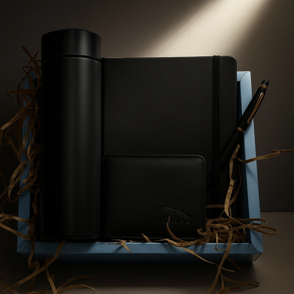 Premium Office Essentials Box - Wallet, Diary, Pen & Bottle (4-in-1)