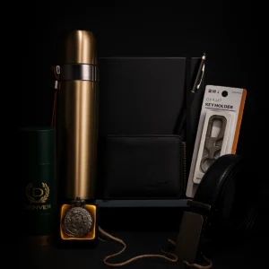 Premium Luxury Executive Men’s  Gift  Set – Wallet, Watch, Premium Bottle, Perfume, Diary, Belt, Pen & Keychain (8-in-1)